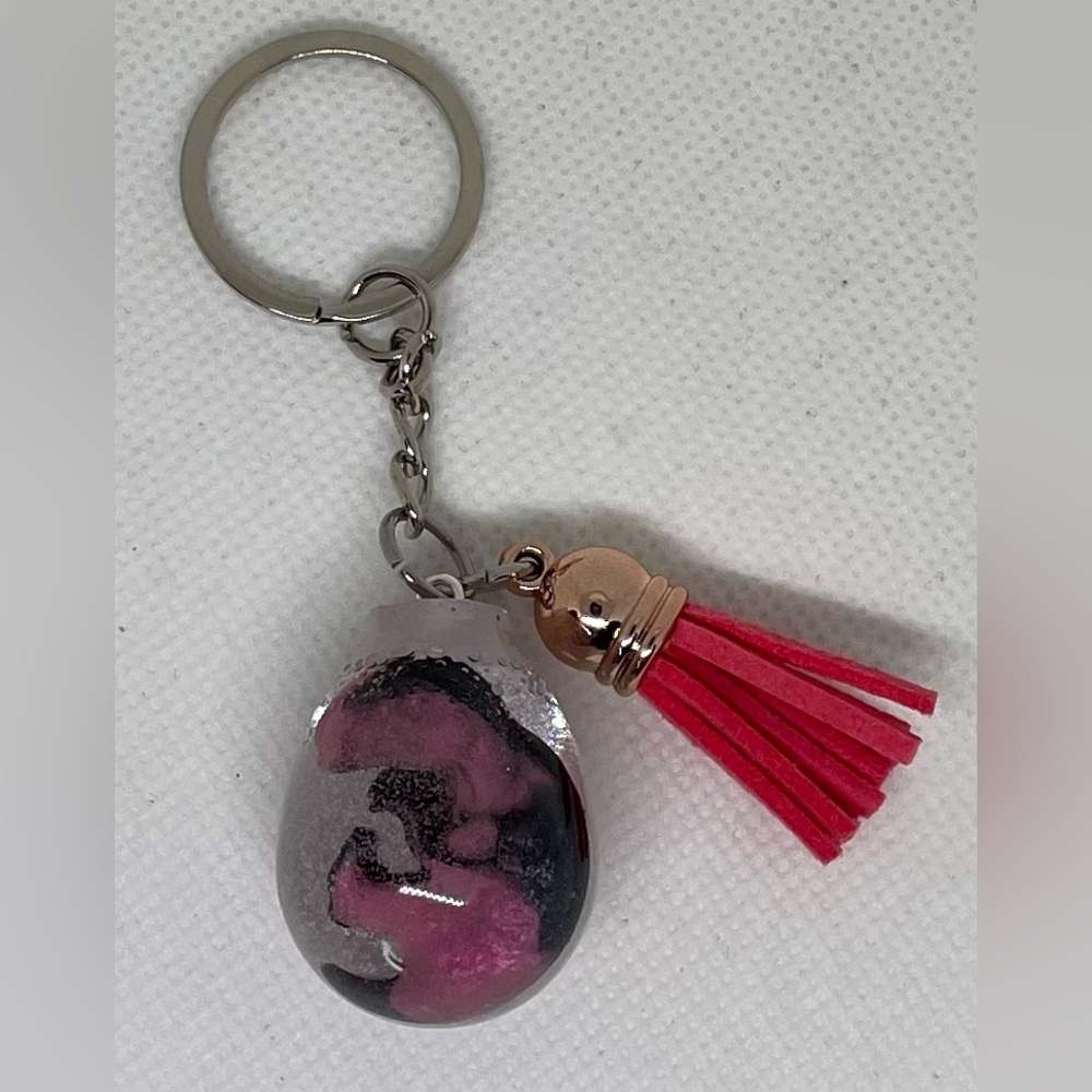 Epoxy Resin T-Rex Egg Keychain